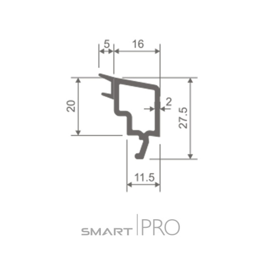 Штапик стандартный 16 мм на стеклопакет 24мм в Риддере